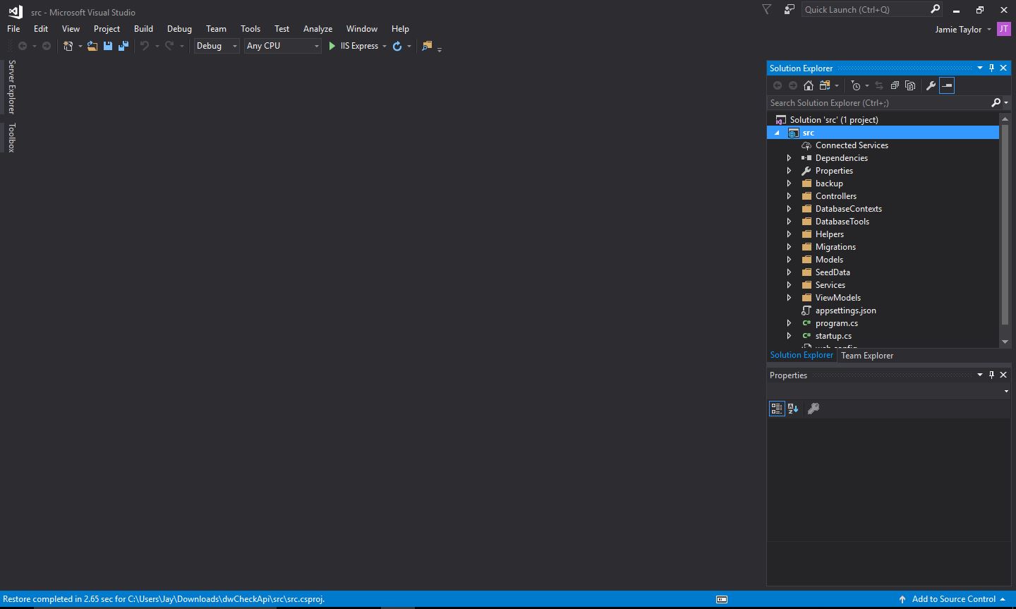 visual studio for mac project.json